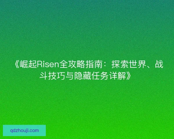 《崛起Risen全攻略指南：探索世界、战斗技巧与隐藏任务详解》